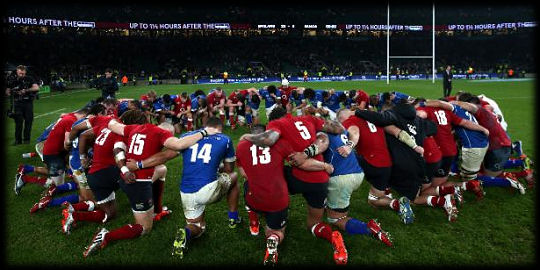 England Samoa the huddle